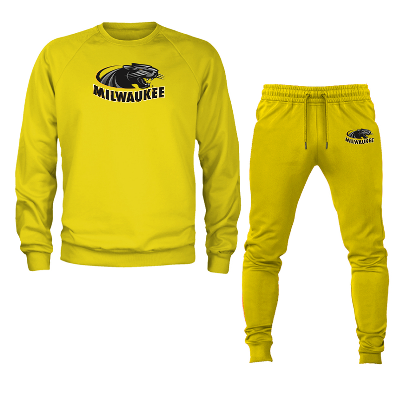 Men's Wisconsin Milwaukee Panthers Crewneck Sweatshirt Joggers Suit